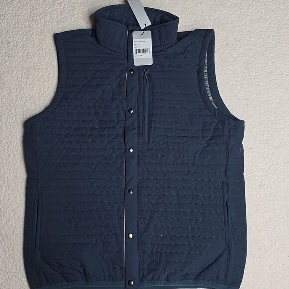 961 NWT A4 Channel Quilted Double Faced Vest Sz Med Teal - Picture 2 of 6